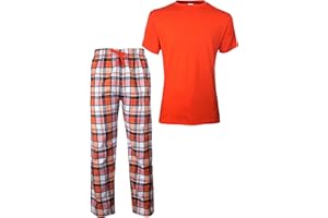 ThreadMills Mens Pyjamas Sets, Checked Pyjamas For Men's Nightwear - Cotton T-Shirt With Short Sleeves, Round Neck & Woven Pajamas for Mens Pjs Set