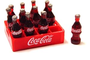 Tumdee Miniatures Dolls House Plastic Cola Crate with 12 Bottles