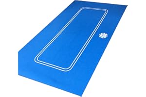 POKER CHIP SHOP Texas Holdem Tapis de poker en feutre Bleu 180 cm x 90 cm