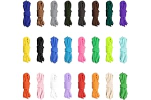 HILEYU 24 Rollos de Cuerda de paracaídas de 10 pies, Cuerda de paracaídas de 4 mm, Cuerda de paracaídas multifunción Tipo III, Cuerda de Supervivencia de 550 Libras, Kit de Manualidades de 7 hebras