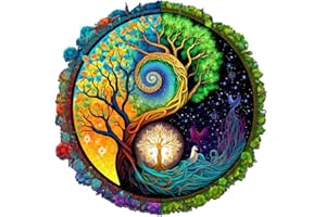 CRAFTIQUE Holzpuzzle Erwachsene, Baum des Lebens Wooden Puzzle Holz Puzzle Erwachsen Und Kinder, Einzigartiges Lernspielzeug in Tierform für Freunde der Familie L-50.8 * 50.8cm-670pcs