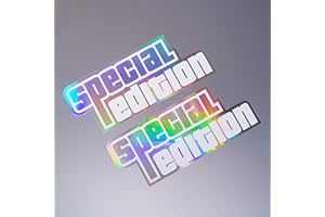 folien-zentrum 2X Special Edition Weiß Hologramm Oilslick Rainbow Flip Flop Aufkleber Metallic Effekt Shocker Auto JDM Tuning OEM Dub Decal Sticker Illest Dapper Oldschool