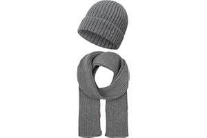 Indicode Unisex Geyser Winter-Set Mütze & Schal | Strick Wintermütze Winterschal