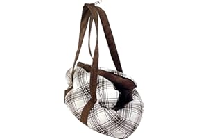 ARLANDA Sac pour Chiens de Petite Taille jusqu'à 5 kg. Sac de Marche avec bandoulière Crochet Fermeture éclair et Collier de sécurité. Sac de Voyage pour Animaux domestiques (écossais)