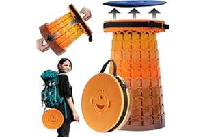 PLOGGING XXL aggiornati con cuscino, altezza 50 cm diametro 30 cm，sgabelli portatili per adulti, sedia pieghevole più robusta con capacità di carico da 1000 libbre, sgabelli da campeggio a scomparsa