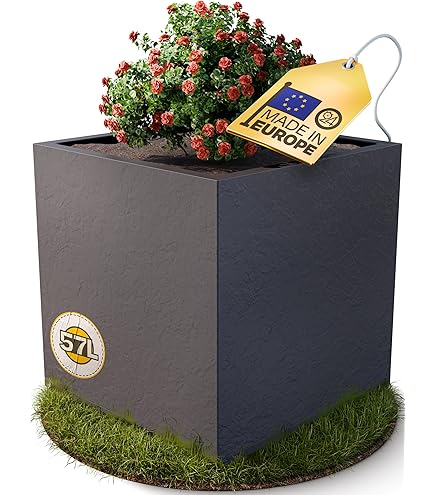 ESCHBACH Pflanzkübel Low Balloon 40 - Creme Weiß Schale 40x40cm