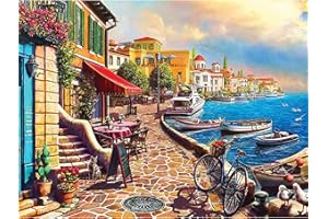 Viart Town Paint by Numbers for Adults-Landscape Painting by Numbers for Adults,Paint by Number Kits for Home Wall Decor 12x16inch