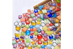 TOOSOAR 1000g Bunte Glas Mosaiksteine,Irregulär mosaikfliesen,kleine Mini Mosaik Fliesen zum Basteln,für Heim Deko,Fotorahmen,Blumentöpfe,DIY Kunstprojekte