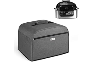 Luxja Osłona przeciwpyłowa do grilla, Ninja Foodi pokrowiec na grilla z kieszeniami do przechowywania akcesoriów (pasuje do AG301, AG302, AG400), szary