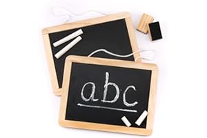 Baker Ross AR287 Wooden Chalk Board Sets - perfect Craft Supplies For Boys and Girls (Pack of 2), Black, 21cm x 16cm