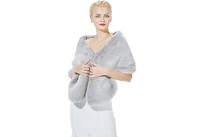 BEAUTELICATE Scialle Stola Donna Pelliccia Scialli Sciarpa Coprispalle Elegante per Matrimonio Invernale Cerimonia Sposa Damigella