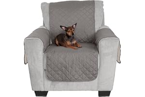 Furhaven Chair Slipcover Water-Resistant Reversible Two-Tone Furniture Protector Cover - Gray/Mist, Chair