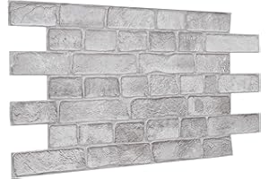 NOVECRAFTO 3D Paneles Decorativos para Pared Conjunto de de 10 Hojas Que Cubren 4.61 m² - PVC Paneles para Paredes Interiores - Tamaño del Panel Decorativo Pared 96x48cm – Pannelli Murali Effetto Mattone Grigio