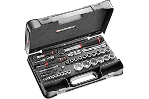 FACOM Coffret de Cliquets, Douilles & Embouts 1/4” et 1/2”, 58 Pièces, Cliquets Étanches, MBOX, RS.161-2