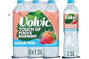 Volvic Touch of Fruit Peach & Raspberry Sugar Free Still Flavoured Water Multipack 6x1.5L