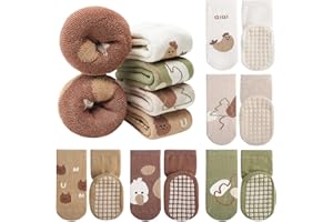 Adorel Calcetines Invierno Antideslizantes Termicos Algodón Bebés Pack de 5
