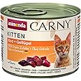 animonda Carny Kitten cat food, wet food for cats up to 1 year, beef + poultry, 6 x 200g