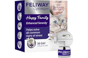 FELIWAY Optimum 30 Day Cat Calming Odourless Plug In Pheromone Diffuser Starter Kit, 48ml - Helps Solve Signs of Stress in Cats & Kittens, Veterinary Recommended, Drug-free, Clinically Proven
