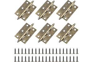 JINTANG 6PCS Scharnier,scharniere klappbar,63×43.5×1.2mm bronze scharniere für schranktüren,scharniere mit scharnierschrauben, geeignet für Außen und Innentüren fenster schränke möbel