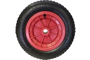 KetoPlastics 14" (3.25/3.00-8) Pneumatic Wheelbarrow Wheel (RED) Launching Trolley With 3.25/3.00-8 Tyre