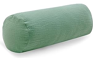 PinkZebra Housse de traversin en mousseline env. 15 x 40 cm, Housse de traversin avec fermeture éclair, Couvre-traversin, Étui pour traversin, Housse de traversin, Émeraude