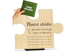 CONTRAXT Tarjeta regalo de despedida madera. Tarjeta detalle regalo original despedida compañeros trabajo profesores maestras jefes fin de curso graduaciones amigas que se van (Despedida)