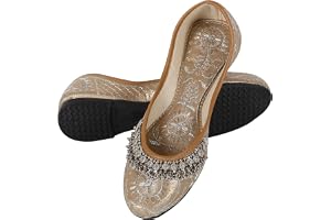 IndieStride Women’s Rajasthani Embroidered with Payal Punjabi Mojari’s Jutti’s Juti’s Shoe