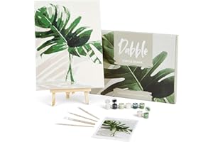 Dabble Malen-nach-Zahlen Kit - Malen nach Zahlen für erwachsene Anfänger mit Leinwandrahmen, Malset für Erwachsene, Blumen Design