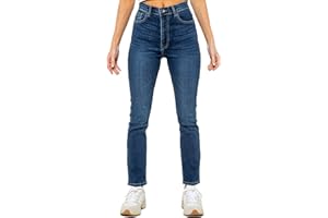 989Zé ENZO Jeans stretch slim coupe droite en coton décontracté avec poches pour femme