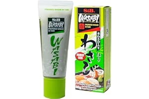 ‎S&B S&B Wasabi – Original japanische Meerrettich Paste in der Tube – Zum Würzen und Marinieren von Lebensmitteln – Mit 4,5 % Wasabi – 1 x 90 g