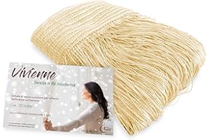 Tex family Tenda a Fili Vivienne per Porta CM. 150X300 Tinta Unita Panna