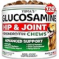 YUMA'S Glucosamine for Dogs - Hip and Joint Supplement for Dogs - 170 Ct - Glucosamine Chondroitin Chews - Joint Pain Relief Supplement with MSM - Advanced Health - Mobility Support - Made in USA