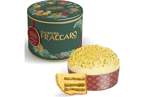 ‎PASTICCERIA FRACCARO 1932 Handwerklicher Pistazien-Panettone 750 g, Pasticceria Fraccaro 1932, gefüllt mit Pistaziencreme, ohne kandierte Früchte und Rosinen, dunkle Schokolade und sizilianische Pistazienkruste, mit Mutterhefe
