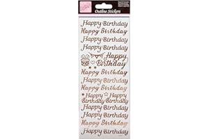 ANITA'S Anitas Outline Stickers, Happy Birthday, Rose Gold on White, For Scrapbooking, Card Making, Kids Play, Homework, Art, Craft, Embelish, Decorative, Paper, Card, Glass, Metal, Plastic, Foam