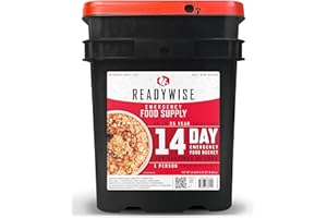 READYWISE - Suministro de alimentos de emergencia de 14 días, 150 porciones, 1 cubo, alimentos liofilizados, MRE, prefabricados, artículos esenciales para camping, kit de supervivencia, alimentos para