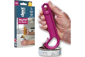 DEXT Ring Pull & Pop Top Can Opener (Mulberry) Easy Open Any Pull Tab Cans for Seniors, Soda, Pet Food, Cat Cans, Beer, Parkinsons Aids for living Gifts, Gadgets for People with Arthritis, kitchen gadgets.