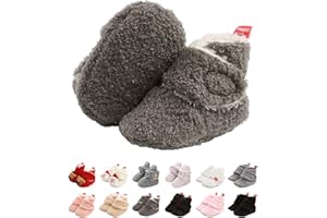 EDOTON Stivaletti Caldi da Bambina per Bambini, Scarpe da Bambino Antisdrucciolevoli Unisex in Morbido Cotone Bianco Carino Invernale Regalo per Il Primo Compleanno di Natale