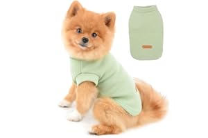 PAIDEFUL Camisas para Perros Pequeños Medianos Gatos Color Sólido Suave de Algodón Chaleco sin Mangas Transpirable Cachorro Camisetas Yorkie Chihuahua Ropa de Verano para Mascotas Exterior Verde M