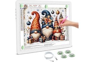 KEIWRLIGHT Leuchttisch A3, 5600 Lux Sehr Hell LED Lightpad mit Seitliche Tasten, Magnetischer Clip, 6 Stufige Dimmung 3 Farbtemperatur Light Pad Lichtpad für Diamond Painting, Designen, Zeichnen Skizzieren