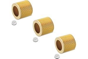 M&M SMARTEK Jeu de cartouches filtrantes-3 pour aspirateurs à sec, à eau, à poussière et multi-usages Kärcher A 2204 2254 2101 2201 2201 WD2 wd3 MV2 MV3 MV3 MV3 wd2.200 wd3.500 P WD 3.200, WD 3.300