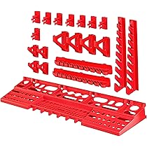 Set 20 Ganci Portautensili Per Parete - Organizzatore Officina In Plastica Rossa - Foto 8