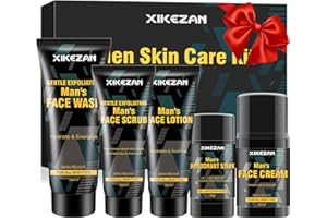 XIKEZAN Mens Gifts for Men,Mens Skin Care Kit,Nourishe & Hydrate Skin w/Face Wash,Scrub,Lotion,Cream,Deodorant,Skin Care Set Unique Christmas Gifts for Men Him Dad Daddy Husband Boyfriend Teen Boys