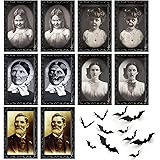 KUUQA Confezione da 5 decorazioni per ritratti horror di Halloween Cornice per foto spettrali Cornice per foto 3D che cambia 