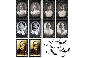 KUUQA Confezione da 5 decorazioni per ritratti horror di Halloween Cornice per foto spettrali Cornice per foto 3D che cambia faccia spaventosa Decorazione da parete stregata per la casa
