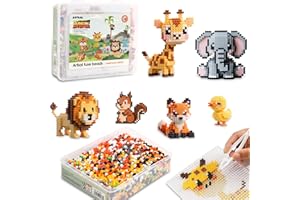 DONGZHI 5 mm animal iron-on beads set (5,000 pieces) with animal plates and premium box, creative set from 6, for animal designs and personalised gifts