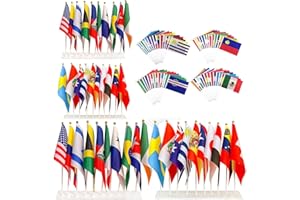 AURBLYN 30PCS National Countries Flags World Cup Football 2026 World Cup Fan Merchandise Sports Events Party Decorations Soccer Gifts for Family Members Football Fans Waching The Game 14x21cm Random Pattern
