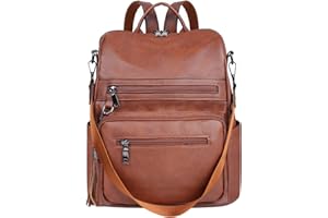 ECOTISH Bolso Mochila de Mujer Cuero Sintético Bolsa de viaje Bolso de Hombro Bolso Escolar de Cremalleras con Bolsillos Laterales con Borlas Viajes