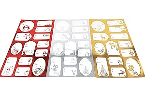 YLAB 150 étiquettes Cadeaux – Autocollants de Noël Rouges, dorés et argentés (1)