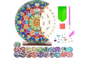 WhizWinks 7 8 9 10 Year Old Girl Gifts: DIY Diamond Painting Craft Kits Gift for Kids Age 6-12, Mandalas Diamond Art Perpetual Calendars Arts and Crafts for Kid Age 6 8 10 Creative Toys for Girls