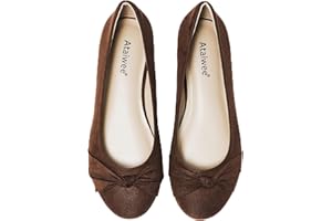 Ataiwee Women's Wide Width Flats Shoes - Ladies Cute and Comfortable Dress Ballet Shoes.